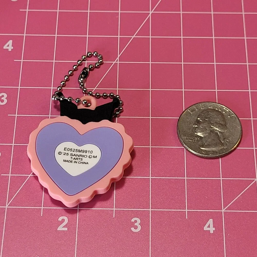 Kuromi - Sanrio Pink Marchen Name Holder Rubber Keychain